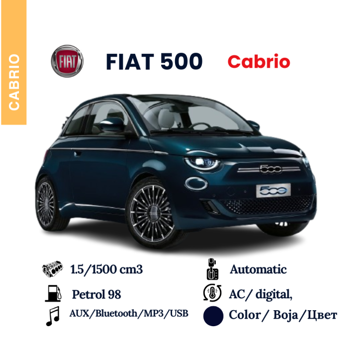 Fiat 500 1.2 cabriolet
