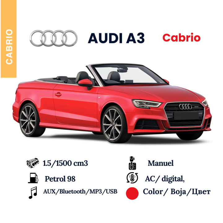 AUDI A3 CABRIO Red